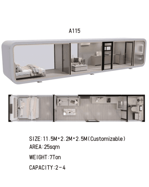 Apple Cabin – Grundriss und Innenaufteilung 1