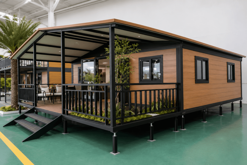 56-m²-Wohncontainer – Außenansicht 2