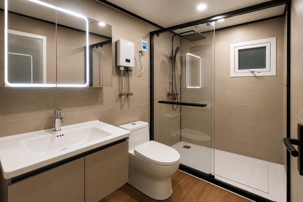 Badezimmer im Wohncontainer