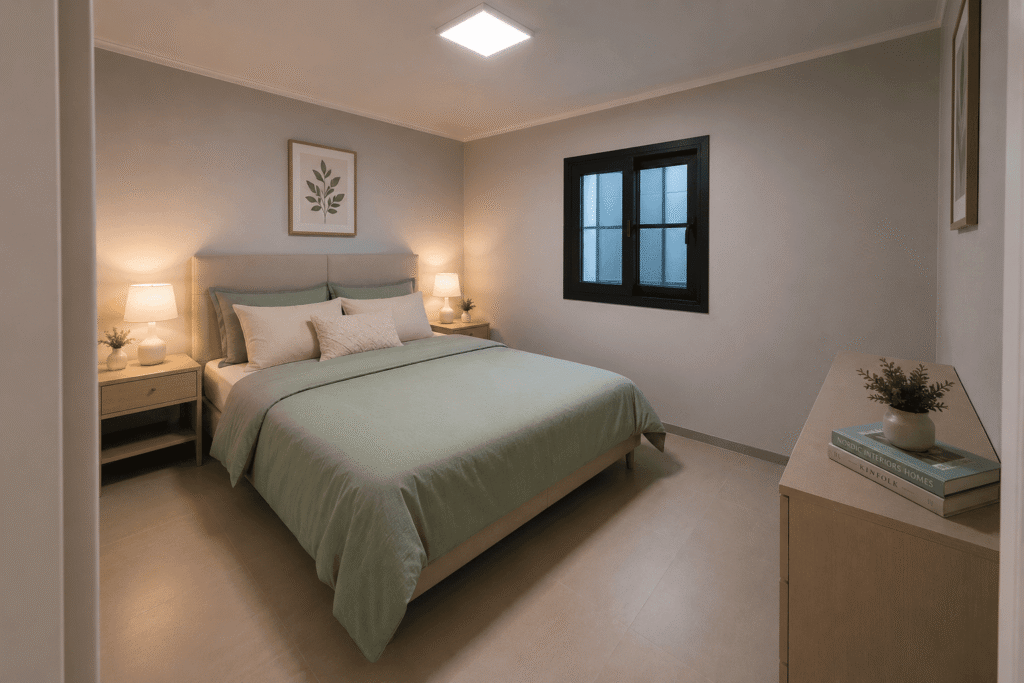 Schlafzimmer im Wohncontainer