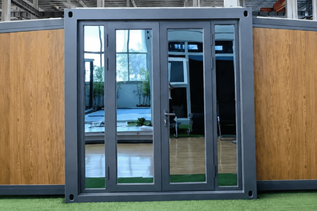 Eingangstür des Wohncontainers