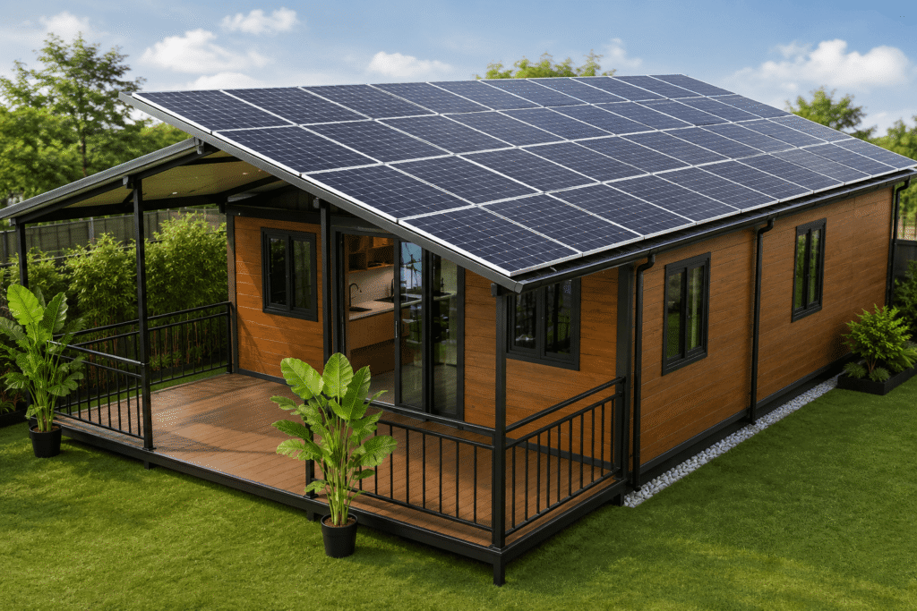 Wohncontainer mit Photovoltaikdach